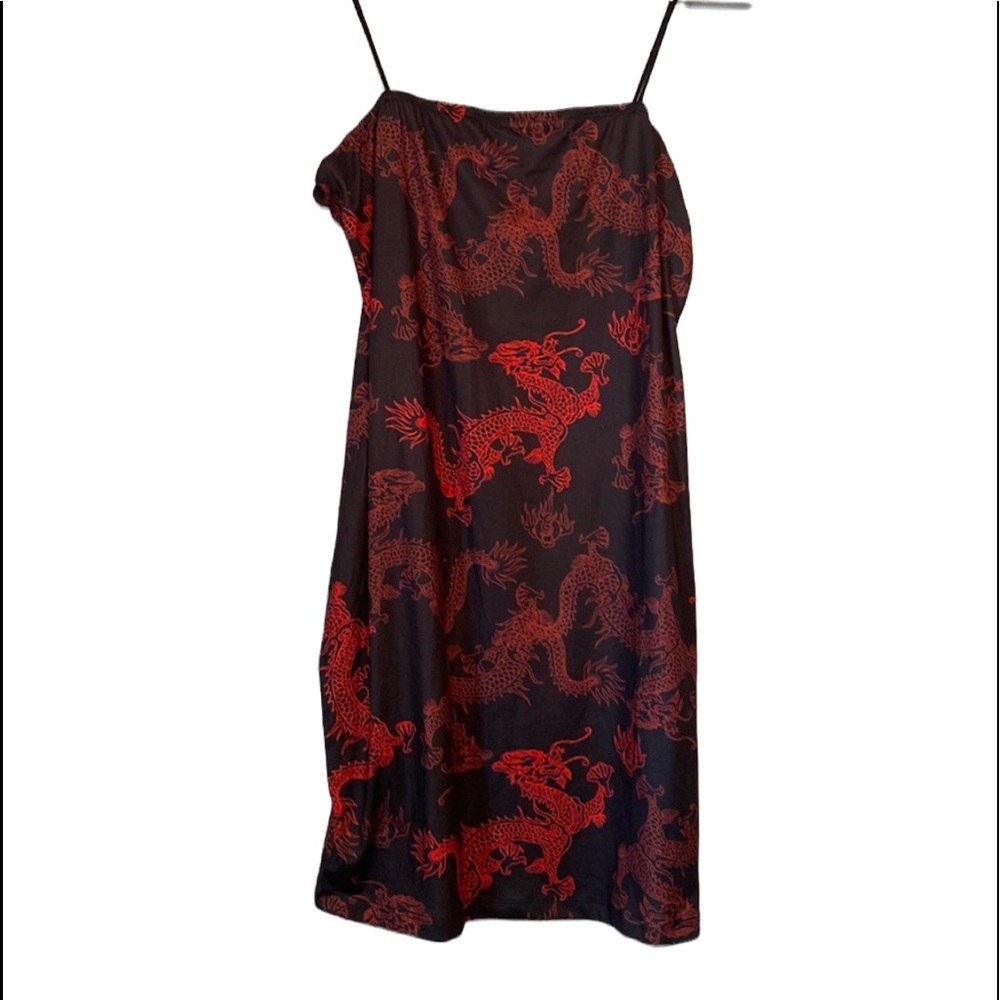 SHEIN Red and Black Dragon Sundress